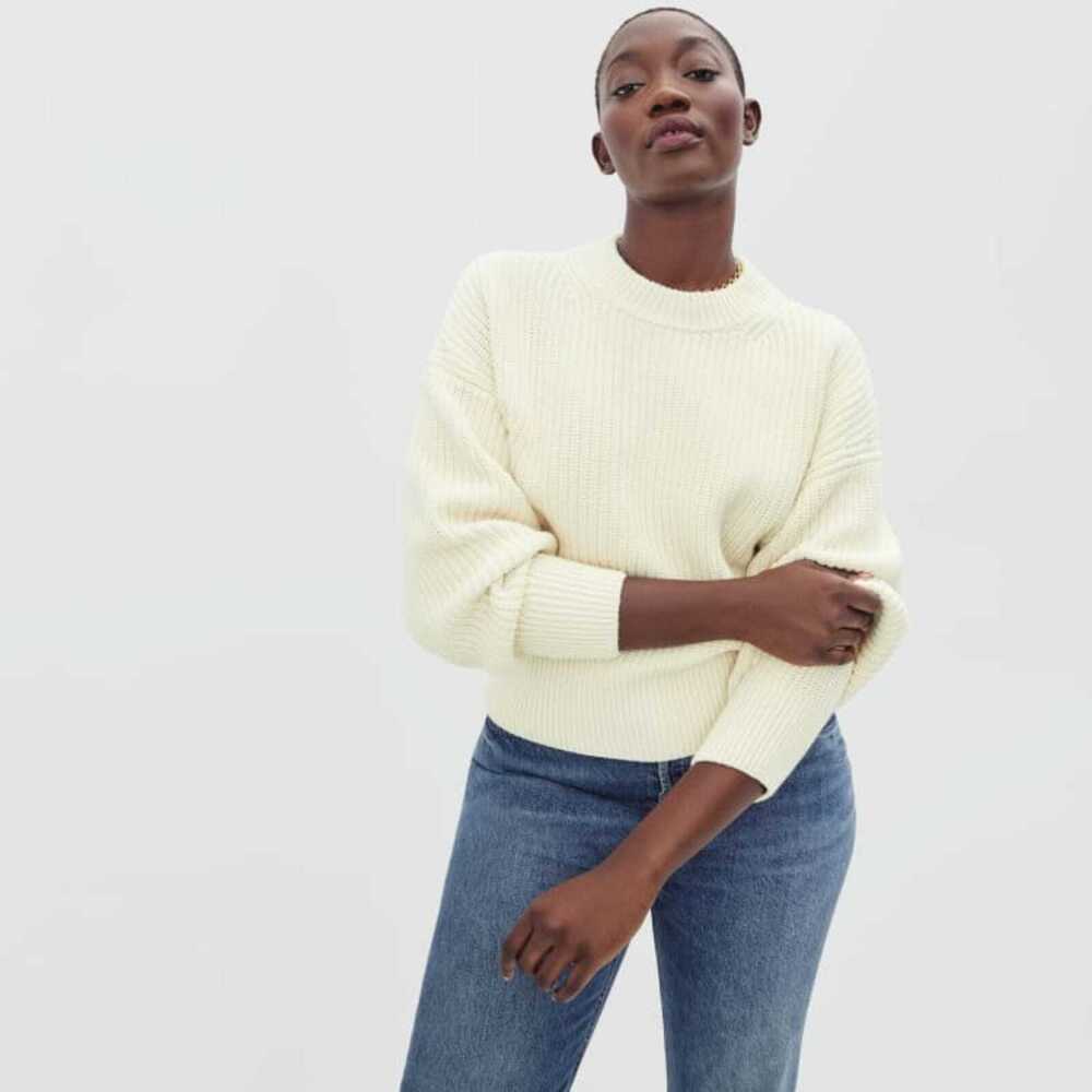 Everlane The Texture Cotton Crew White Base - Size M